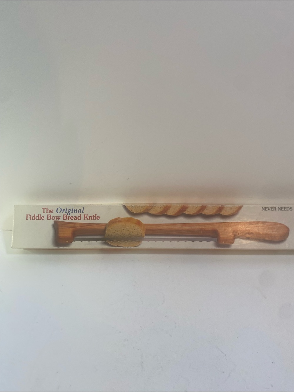 Cherry Mountain Woods Original Wooden Fiddle Bow Bread Knife With Original Box